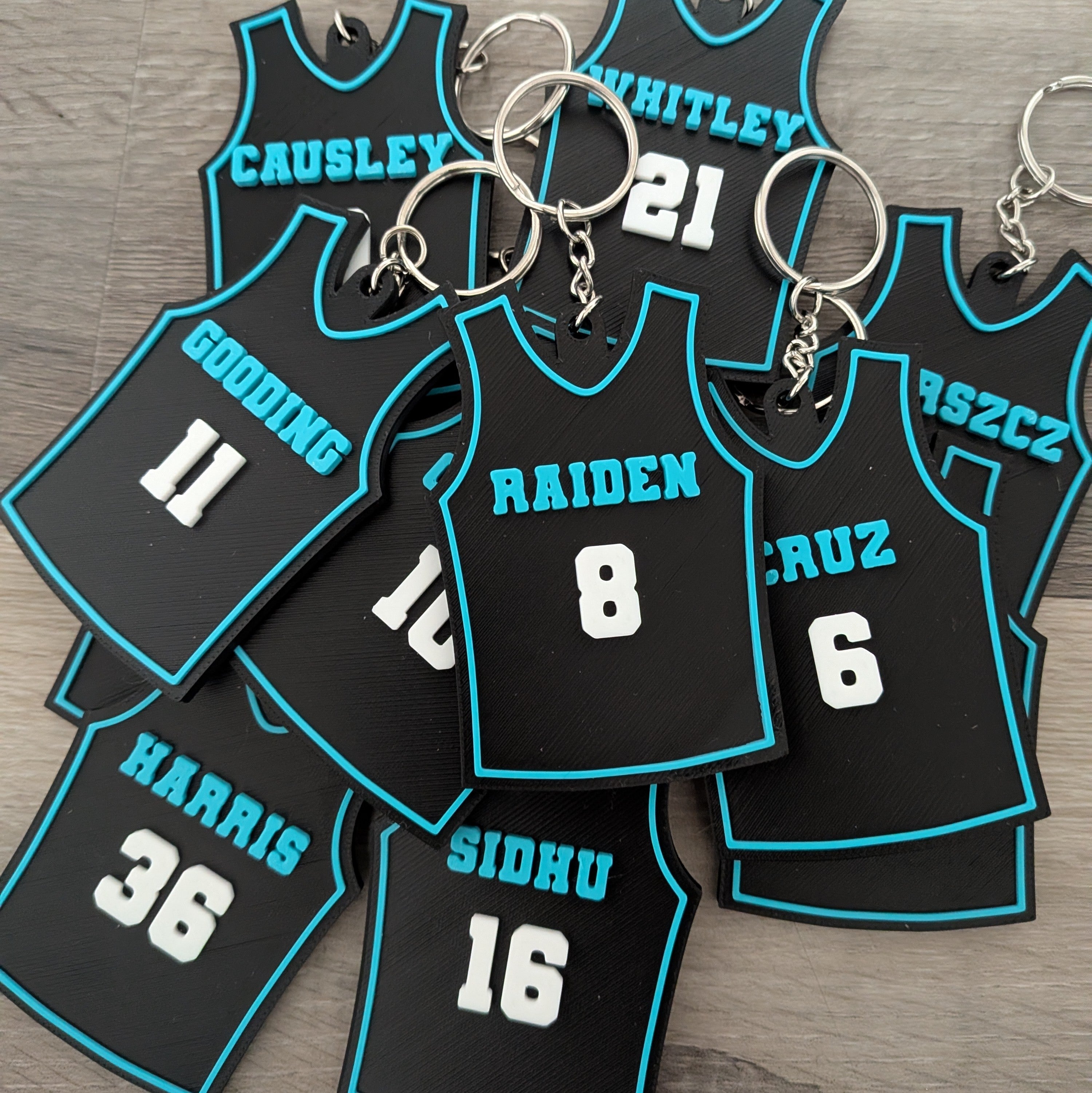 Jersey Basketball Team Keychains