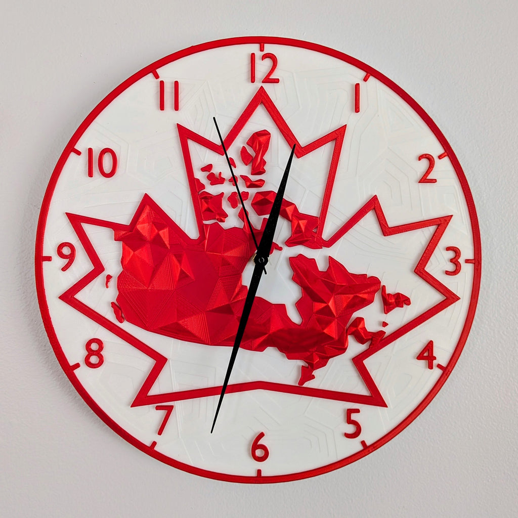 Wall Clock Canada Flag Maple Leaf