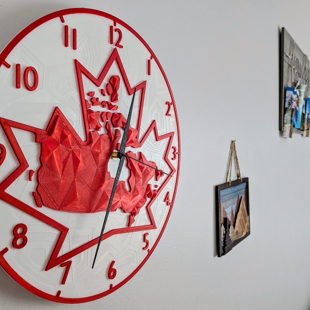 Wall Clock Canada Flag Maple Leaf