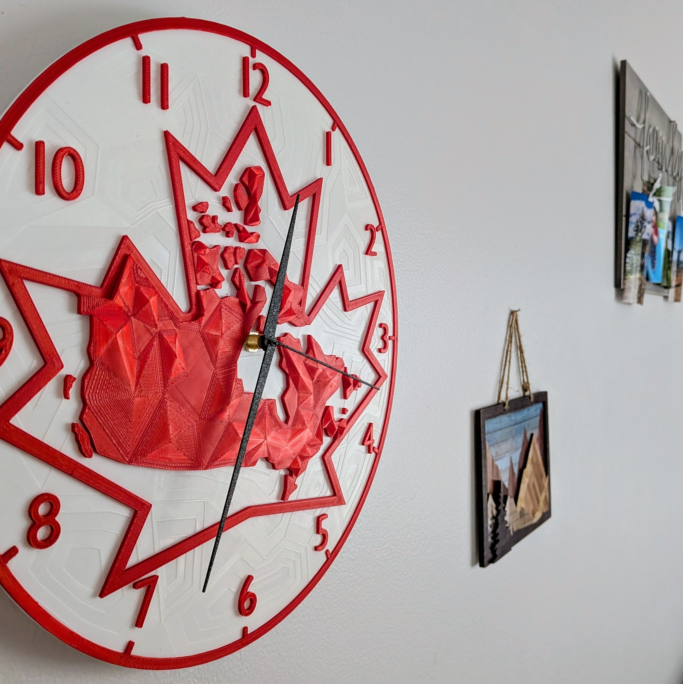 Wall Clock Canada Flag Maple Leaf