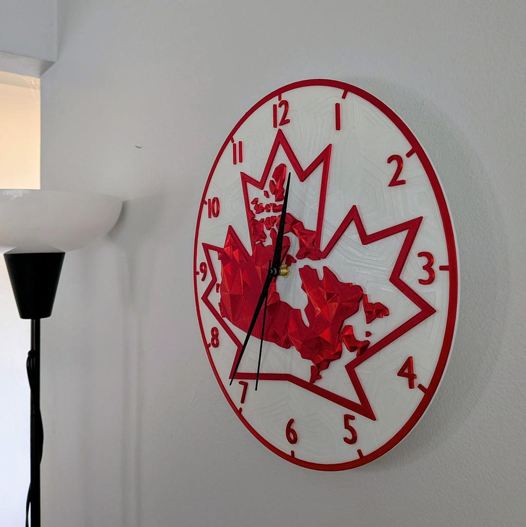 Wall Clock Canada Flag Maple Leaf