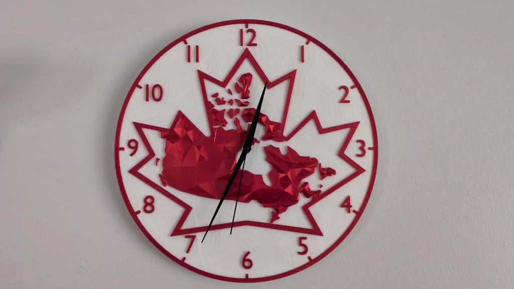 Wall Clock Canada Flag Maple Leaf